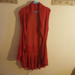 Red sweater cover up/Cardigan
